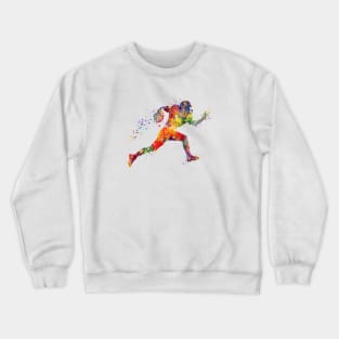 American Football Player Sports Watercolor Crewneck Sweatshirt